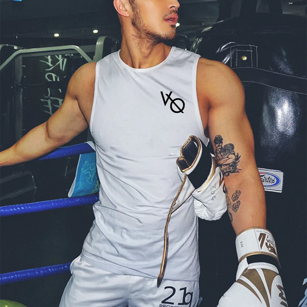 

NO 11 Men's Sports Letter Print Quick-drying Vest Tank Fitness Gym Sleeveless ShirtTops Male Sport Running Breathable Surf Brand