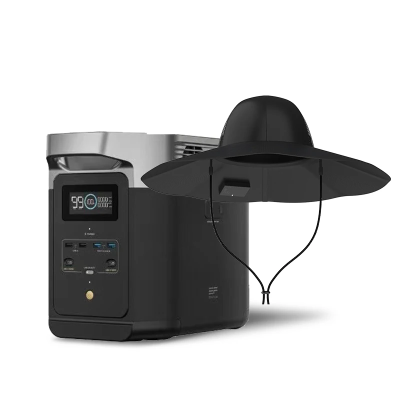 Фото EcoFlow DELTA 2 + Solar Hat 1024Wh, литий-полимерный аккумулятор, быстрая зарядка, USB-интерфейс, пластиковый корпус, выходная мощность 1200 Вт, с вилкой. №1