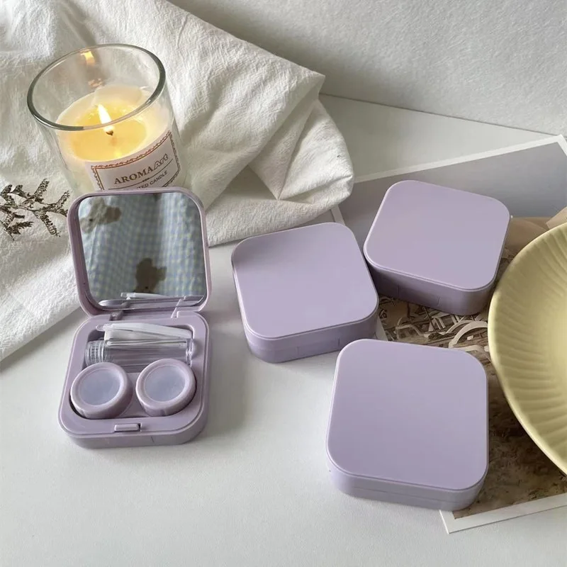 Чехол для контактных линз контейнер хранения коробка ухода с зеркалом