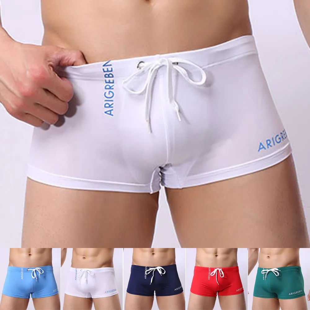 

Men Boxers Brief Sexy Panties Fashion Tether Underpants Hot Spring Shorts Male Quick Dry Boxer Swimming Shorts