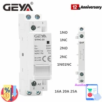 geya household modular ac contactor ac220v 2p 16a 20a 25a 1no 1nc 2no 2nc 1no1nc auxiliary contactor