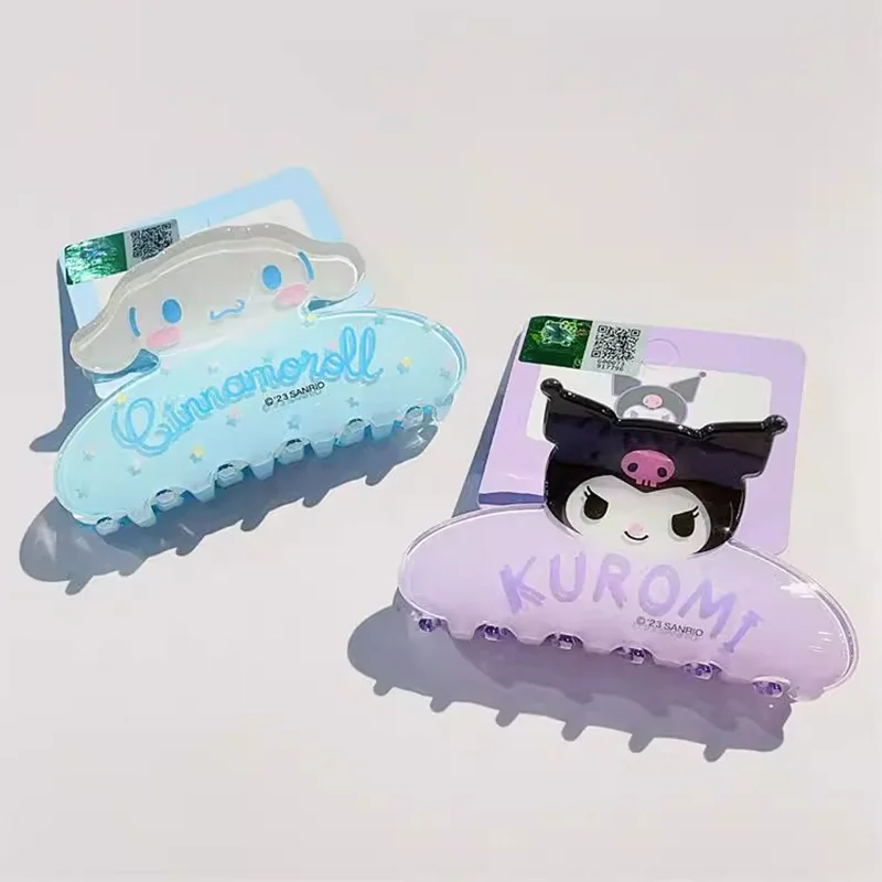 

Заколка для волос Sanrio Kuromi Cinnamoroll в стиле аниме, милый мультяшный зажим «Hello Kitty», «Акула», милый зажим для волос для девочек, аксессуары для волос