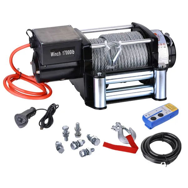 6000 Lbs 12 V/24 V Electric Car Winch For Boat