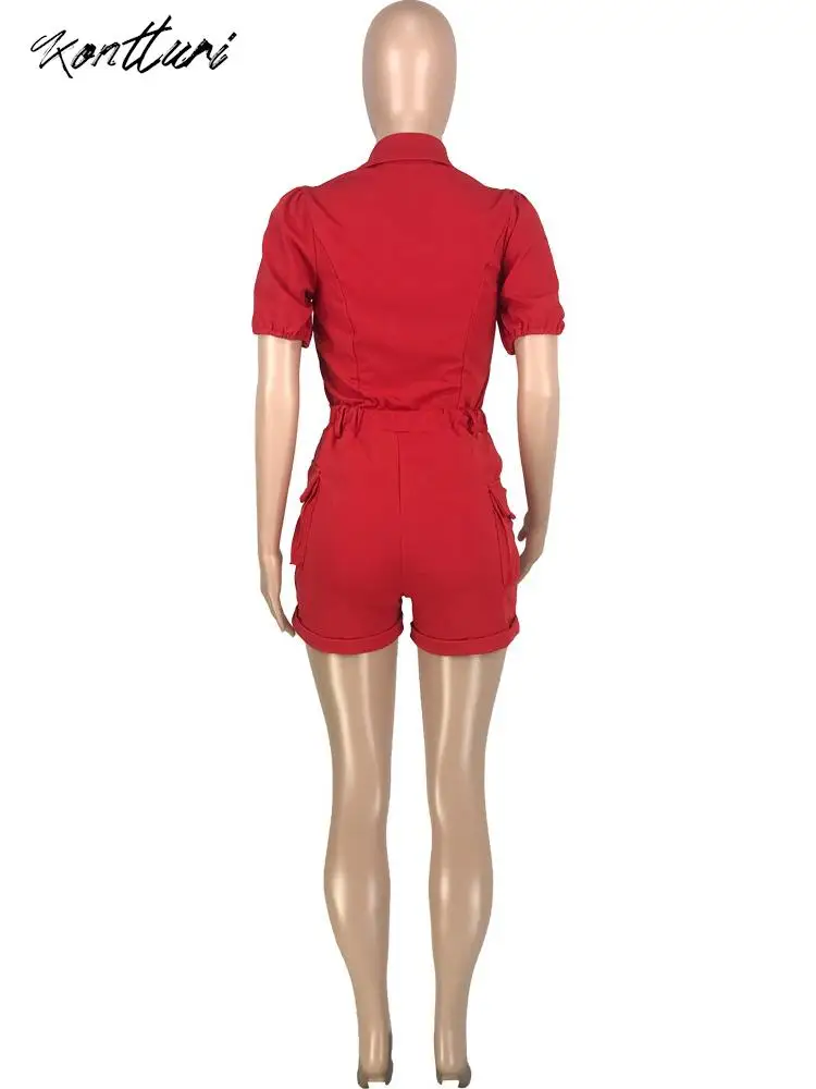 Летняя уличная одежда Kontturi карго с карманами однотонная женская из двух