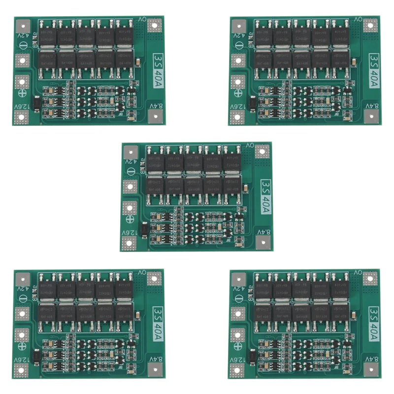 

5x3S 40A Bms 11,1 В 12,6 в 18650 Защитная плата литиевой батареи со сбалансированной версией для Drill 40A ток