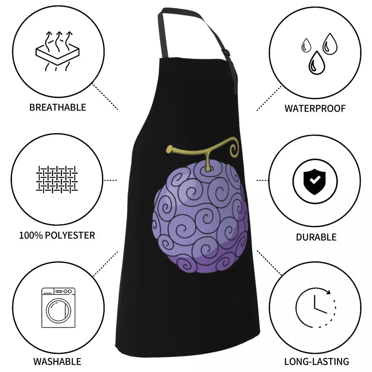 Фартук с фруктами Gomu No Mi Devil женские платья бариста фартук