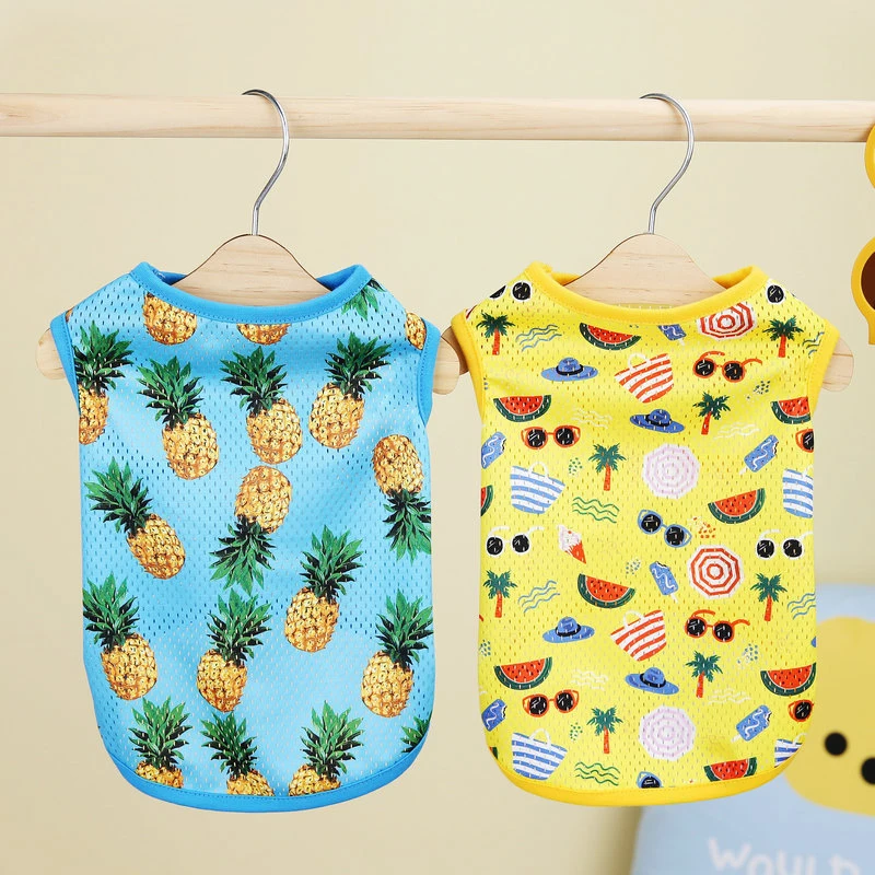 

Pets Summer Vest Dog Cats Sleeveless T-Shirt Cotton Casual Pet Vest Comfortable Dog Costume Pineapple Print Puppy Tops Clothes