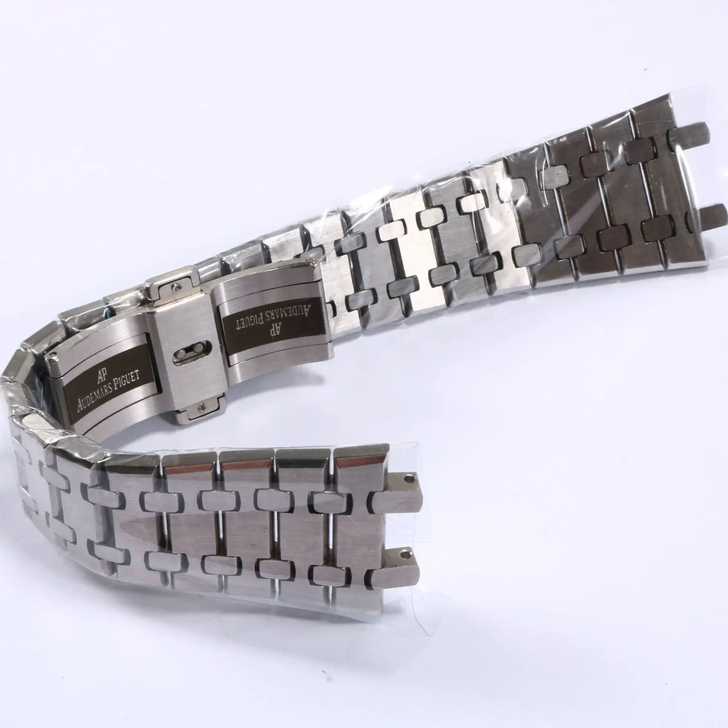 Black gold silver watchband 21mm 26mm Men women Full Stainless Steel Watch Band Bracelet For AP ROYAL OAK strap folding buckle