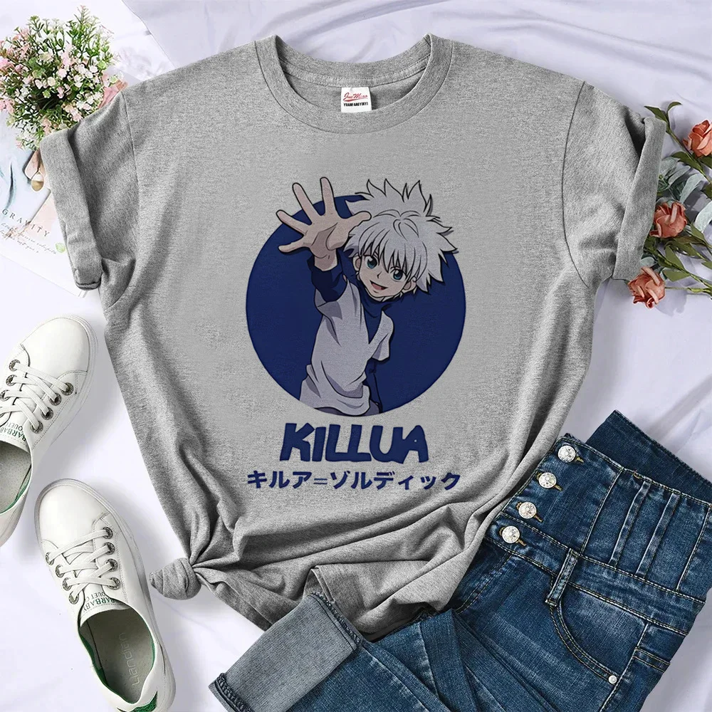 Фото Hunter x Hunter t-shirt female Gothic Punk Digital Pop Culture tshirt Vintage 2000s Punk Graphic streetwear Breathable №4