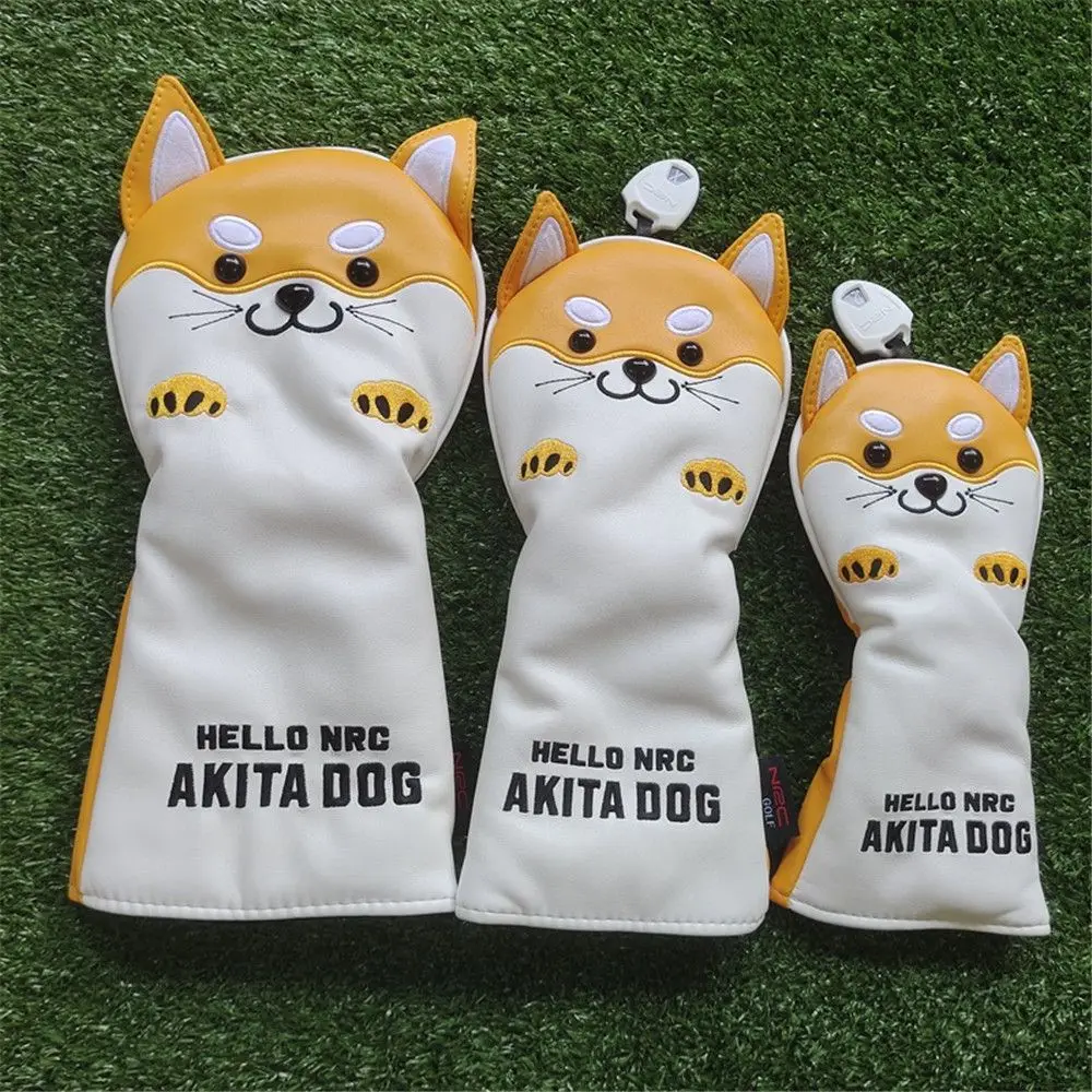 

Practical Accessories Cute Akita Golf Club Head Covers 1/3/5 Fairway Woods Protective Headcover Golf Rod Sleeve
