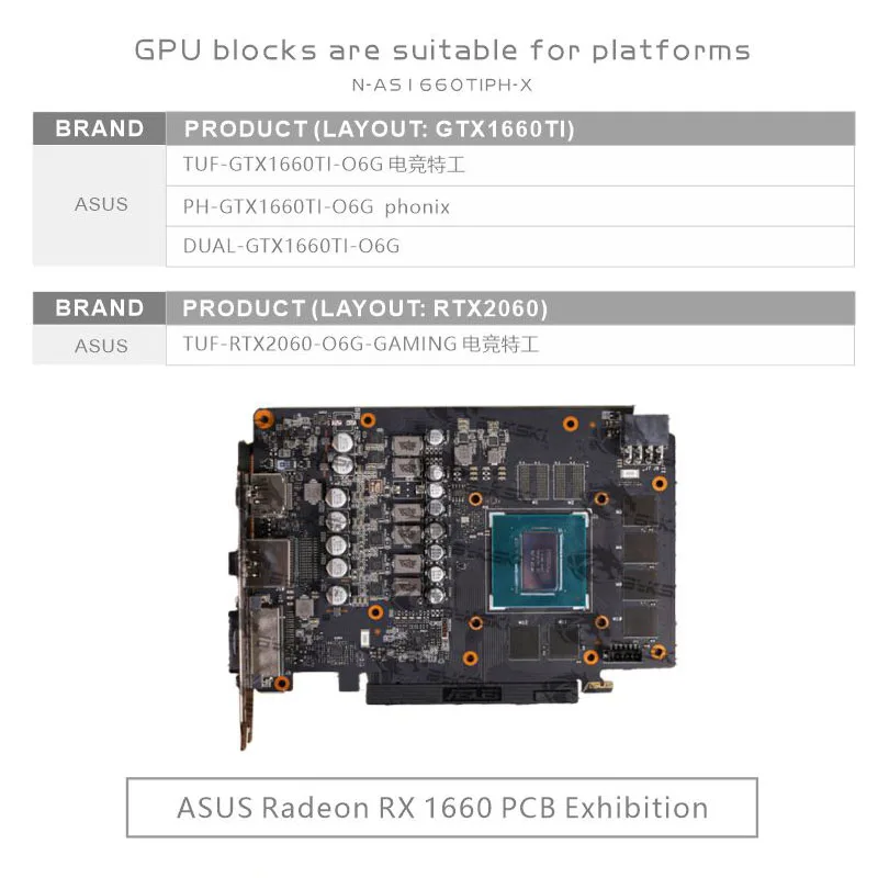 Водяной блок Bykski для игровой видеокарты ASUS Dual/TUF/GTX2060TI/O6G | Компьютеры и офис