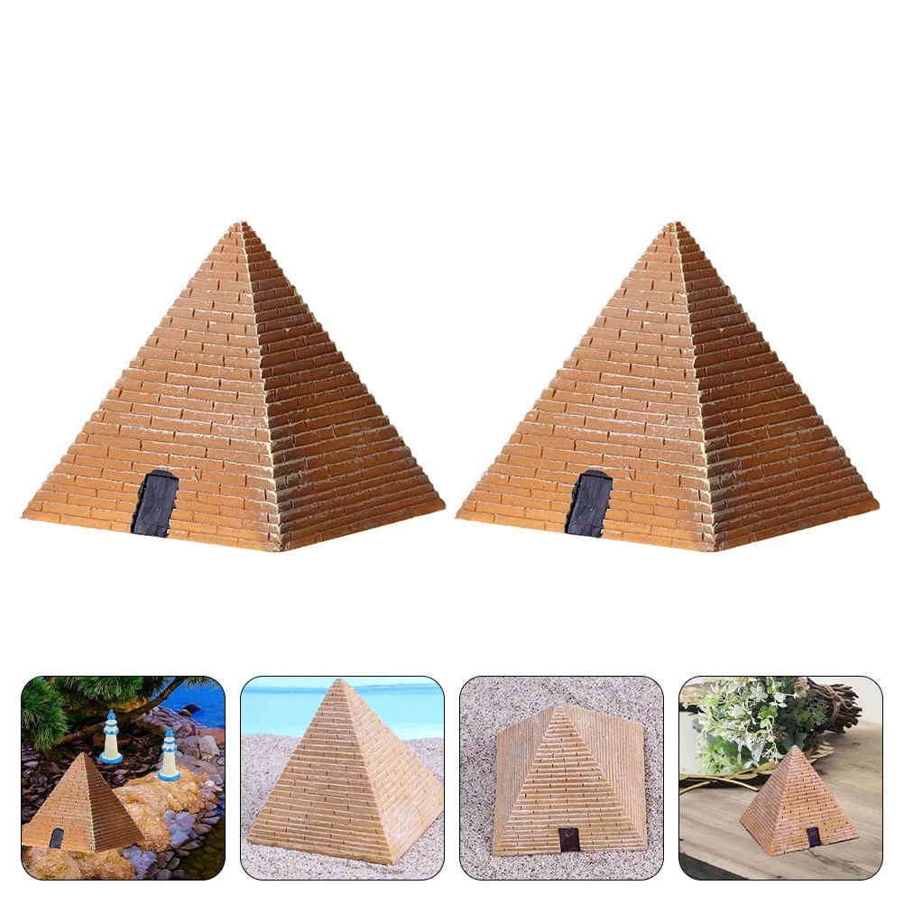 

Pyramid Statue Egyptian Decor Sculpture Pyramids Model Ornament Resin Feng Decoration Figurines Egypt Shui Miniature Figure