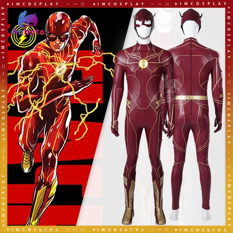 The Flash 2023 Cosplay Costume Anime Movie The Flash Cosplay Jumpsuit Shoes Mittens Red Actor'S Headgear Bodysuit Birthday Gifts