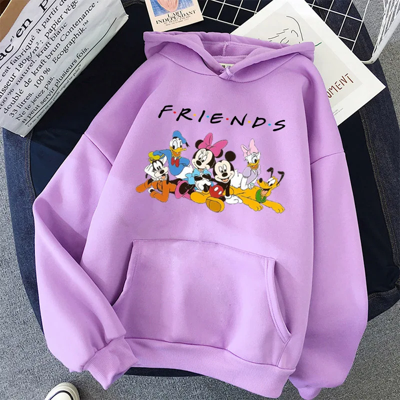 

purple women's Disney Mickey Mouse Friends Cartoon Hoodies Goofy Cotton Clothes Korean Hoodie Clothes Hoodies Womens Clothing