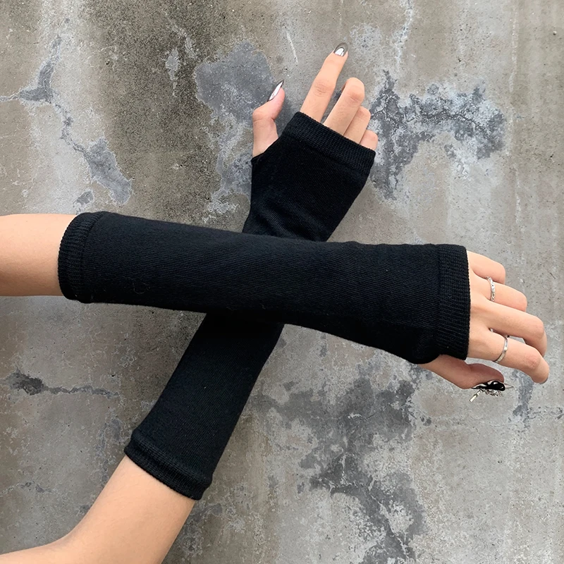 

Anime Gloves Cosplay Darkly Ninja Mitten Oversleeve Man Women Fashion Sun Block Keep Warm Cuff Lolita Fingerless Arm Warmers