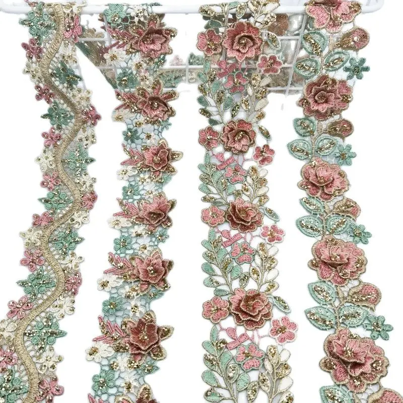 

High - grade water - soluble multi - color embroidery lace hand decal clothing skirt decoration accessories