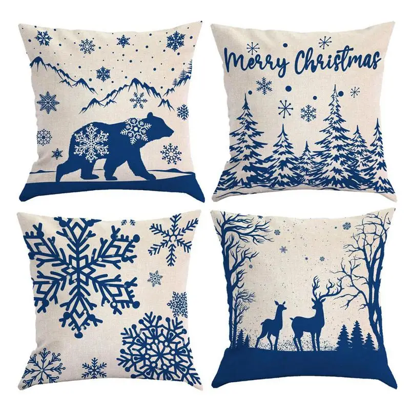 

45x45cm Christmas Cushion Cover for Sofa Pillow Case Cover Seat Car Throw Pillowcase Christmas Decoration For Home Decorative