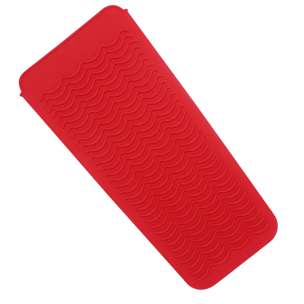 

Curler Silicone Mat Heat Resistant Curling Iron Pouch Hair Straightener Pad Hot Hair Tool, Red