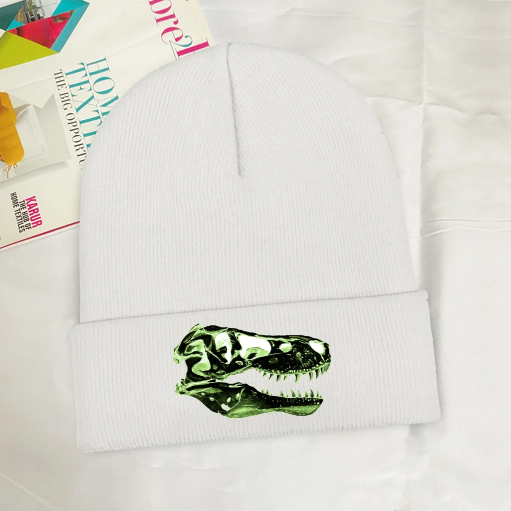 

Tyrannosaurus Rex Electric Green Jurassic World Dominion Action Knitting Beanie Caps Skullies Beanies Ski Caps Soft Bonnet Hats