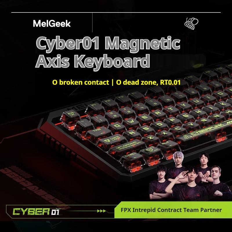 Melgeek Cyber 01 клавиатура с магнитной осью для киберспортивных игр Rt Little Bees Fps