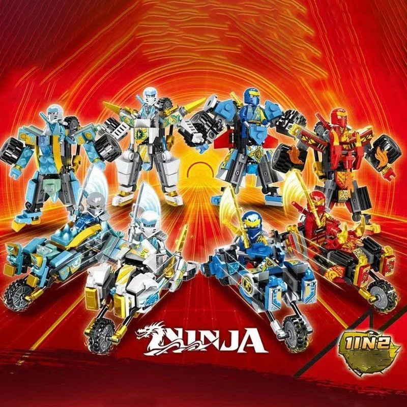 

Expert 4 Types Ninjagoes Motor Motorbike Model Figures With Weapons Building Blocks MOC Kids Toys Bricks Gift for Children Boys