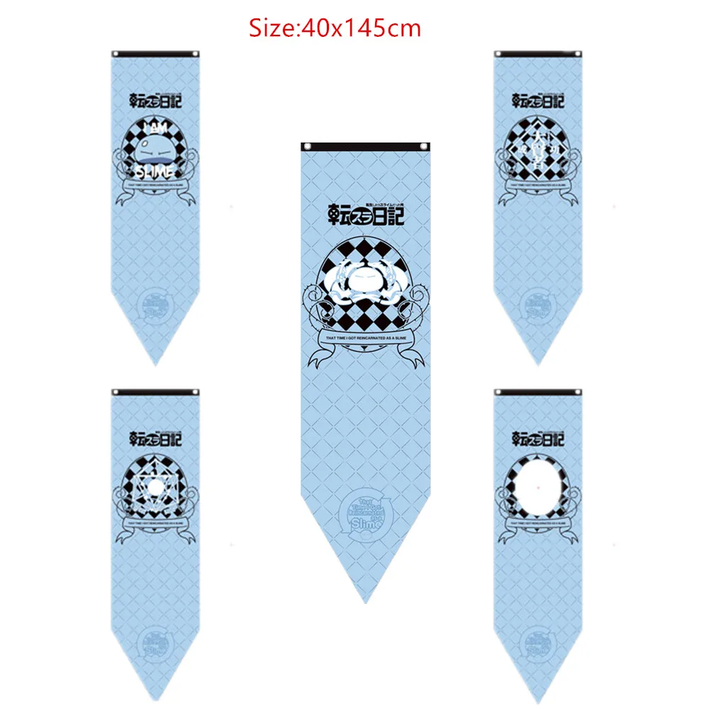 

40x145cm That time I Got Reincarnated As a Slime Banner Flag Game Curtain Hanging Cloth Poster Cosplay Party Decor KTV Flag Gift