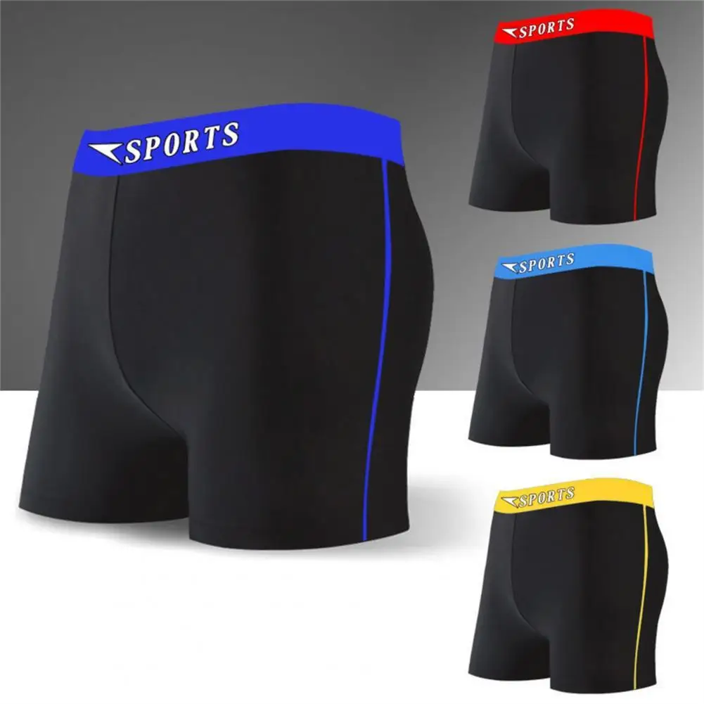 

Breathable Trendy Casual Swimming Suit Shorts Skinny Boxer Trunks Letter Print for Beach