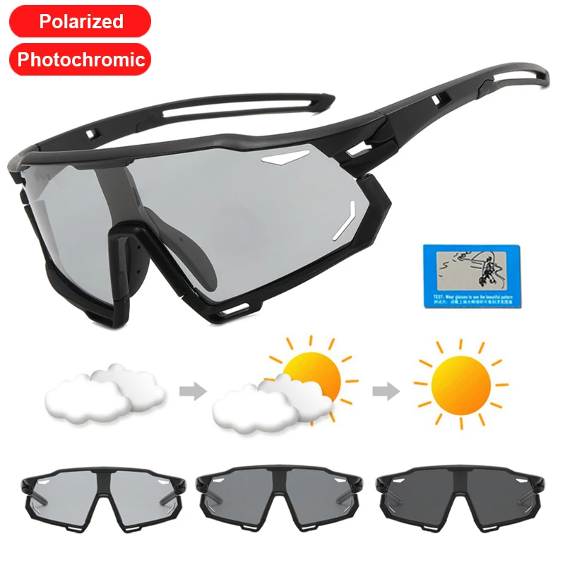 

Men Women Photochromic Polarized Cycling Glasses Mtb Eyewear New Riding Fishing Sports Sunglasses UV400 Bicycle Road Goggles