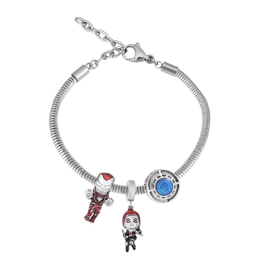 

Cartoon Mickey and Minnie Dog cat fish beads pan original Bracelet jewelry pendientes joyas plata de ley 925