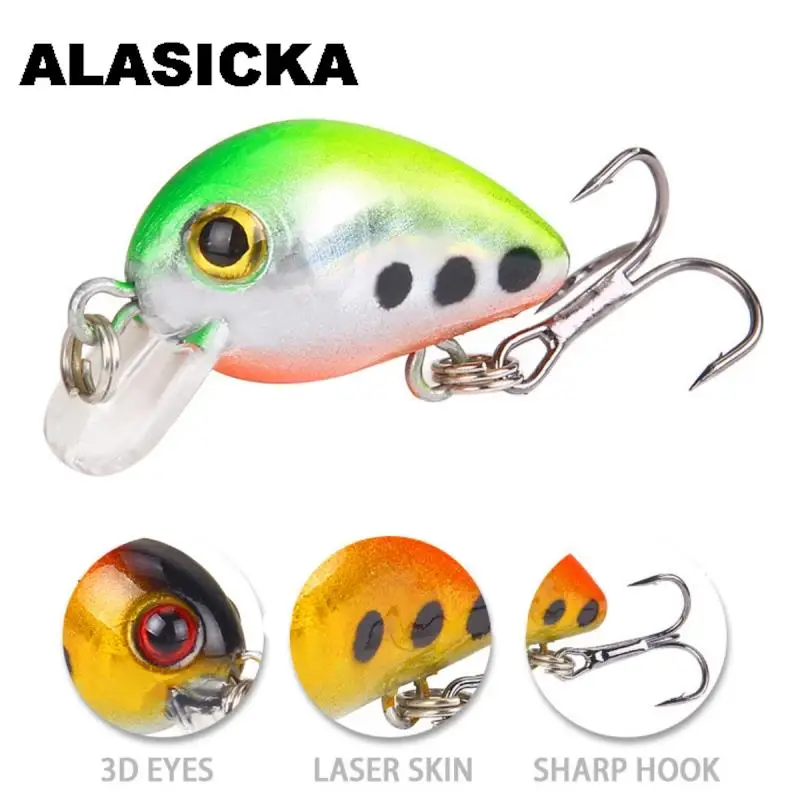 

ALASICKA 3cm 1.6g Mini Minnow LureTopwater Wobbler Minnow Fishing Lure Artificial Hard Bait Crankbait Minnow Fishing Lure Tackle