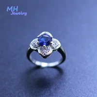 mh s925 sterling silver create sapphire gemstone lucky ring for woman engaged wedding party girls luxury mom ring fine jewelry