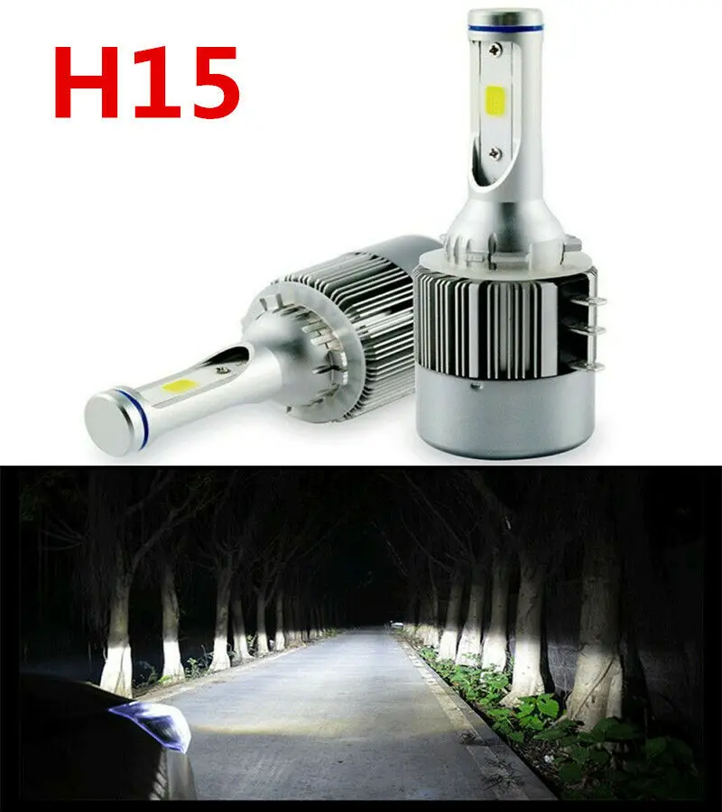 

1 Pair H15 LED Bulb 72W 7600LM Wireless Car Headlight Lamp Conversion Driving Light 6000K White For MAZDA Audi BMW