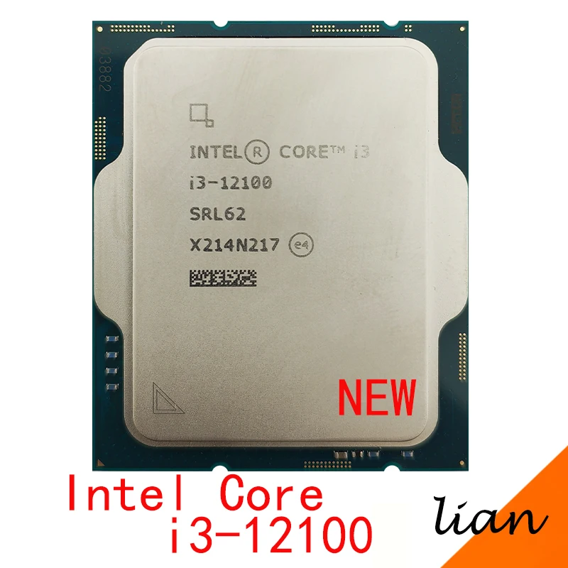 Процессор Intel Core i3-12100 i3 12100 3 ГГц 4 ядра 8 потоков процессор 7 L3 = 12 МБ 60 Вт LGA 1700 новый