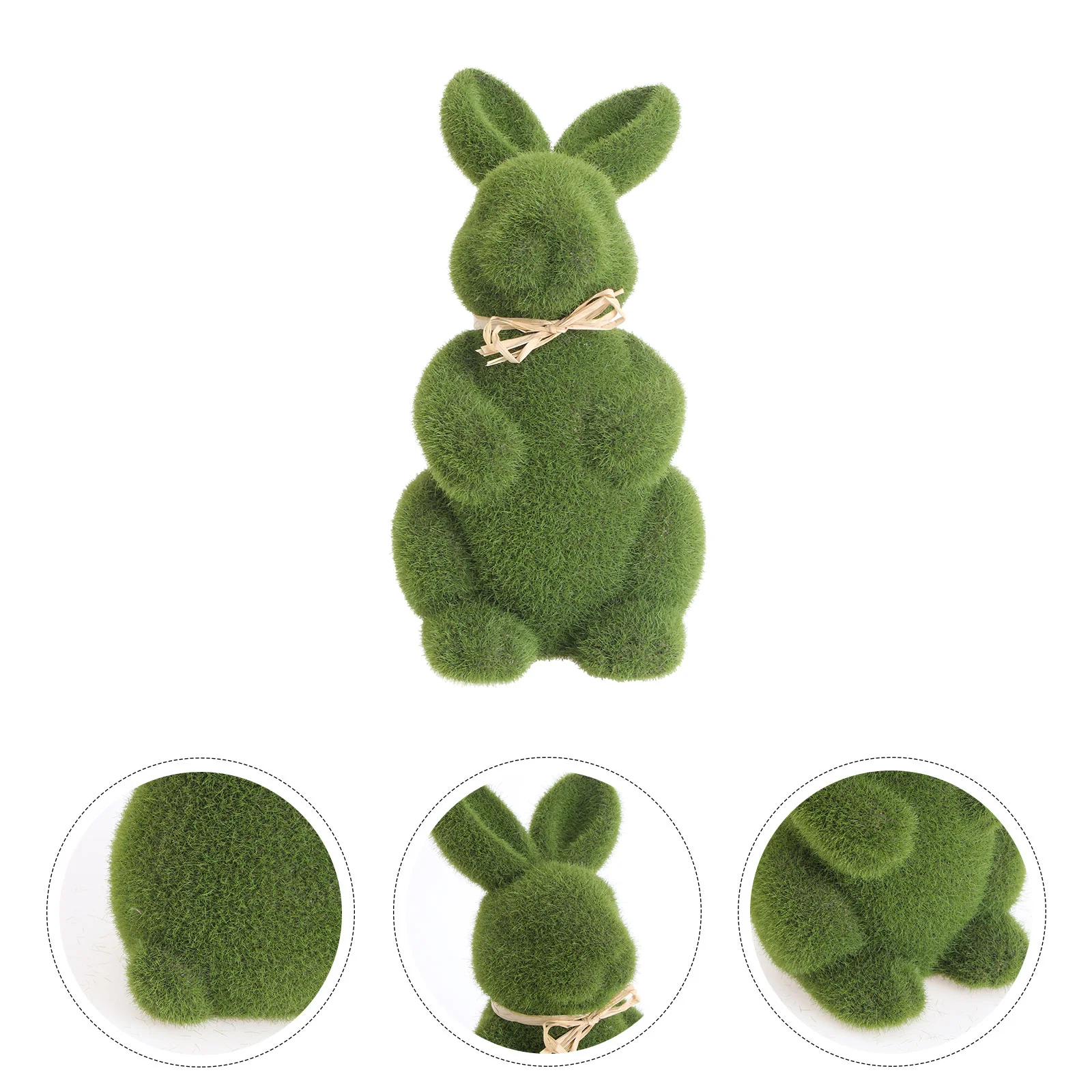 

Rabbit Easter Bunnydecorations Flocked Decoration Figurine Figurines Ornament Decor Ornaments Green Artificial Furry Table