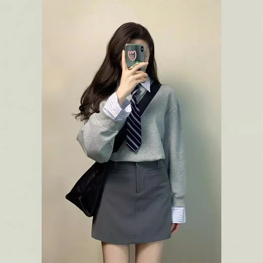 Женская одежда в консервативном стиле осенне-зимний костюм из двух предметов