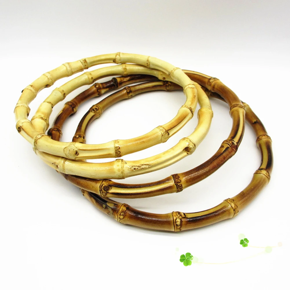 

13cm/15cm Round Bamboo Bag Wood Handles Handcrafted Vintage Handbag Replacement DIY Accessories For Bags Dropshipping