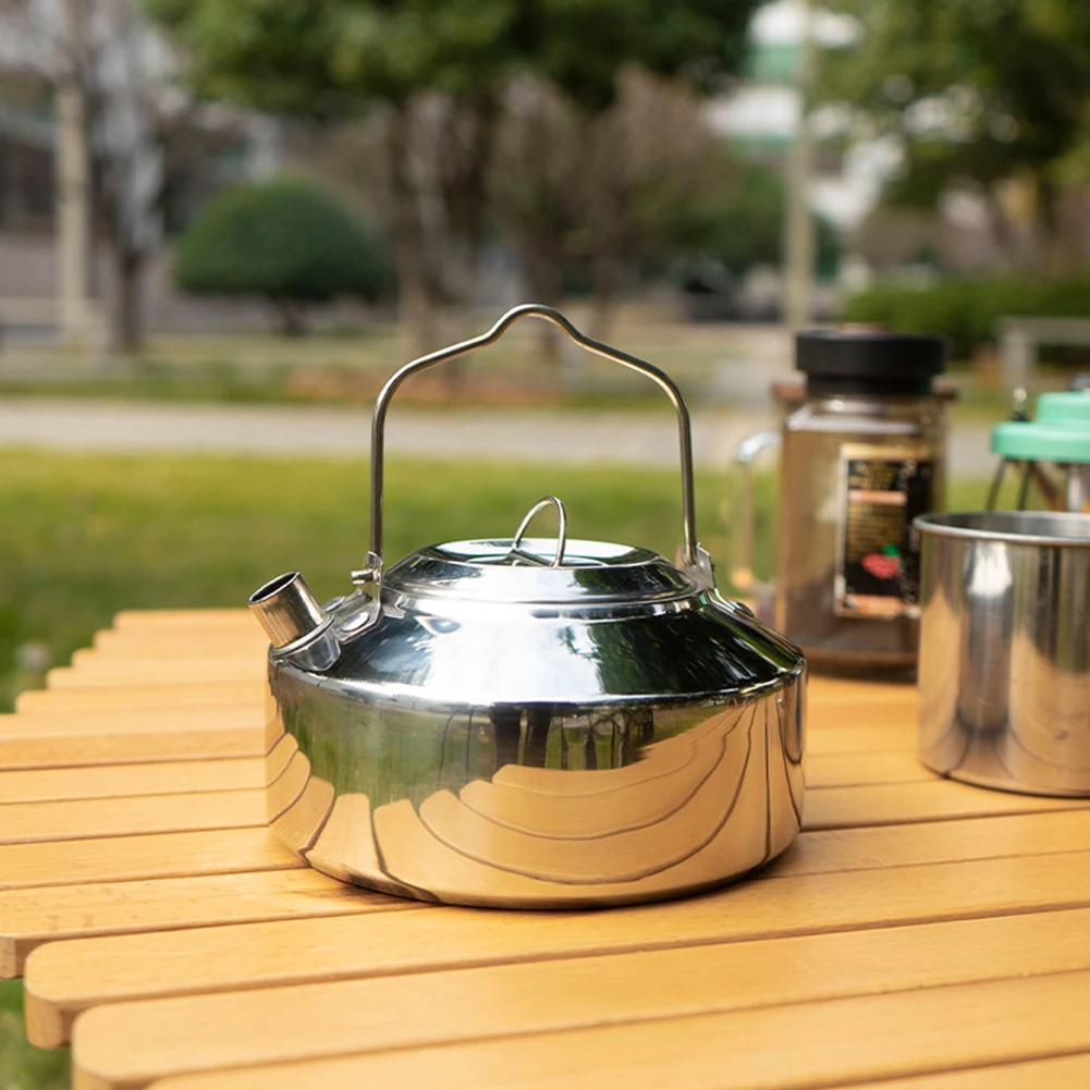

1L Outdoor Camping Kettle Hot Sale Stainless Steel Camping Teapot Kettle Coffee Pot Outdoor Kettle Quick To Boil Water
