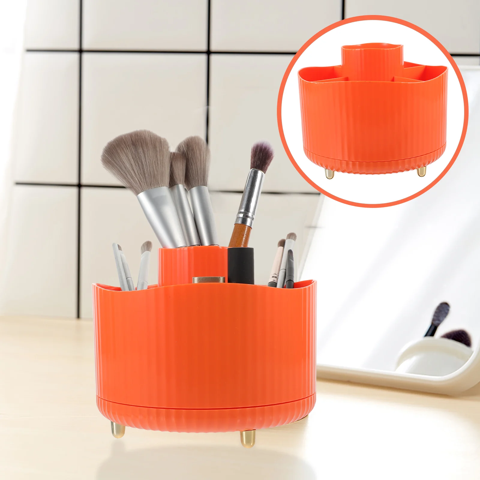 

Nice Holder Brush Storage Makeup Skin Care Products Rotatable Tabletop