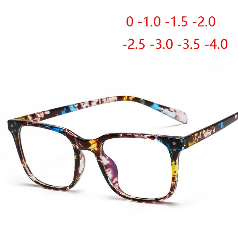 

Очки для близорукости с леопардовой оправой Rice Nail TR90, 1,56 асферические линзы, винтажные квадратные очки по рецепту, 0-0,5-0,75 T-6,0