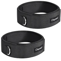 clispeed 2pcs ankle straps padded d ring ankle calfs for gym workouts cable machines leg exercises black