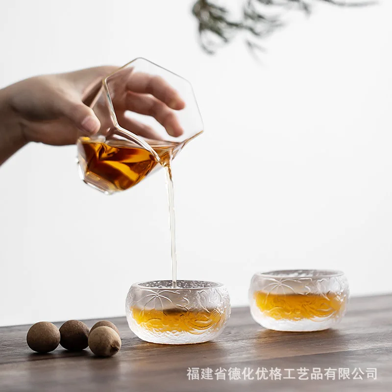 Сделанные вручную Замороженные сгоревшие стеклянные чашки Хрустальные чайные