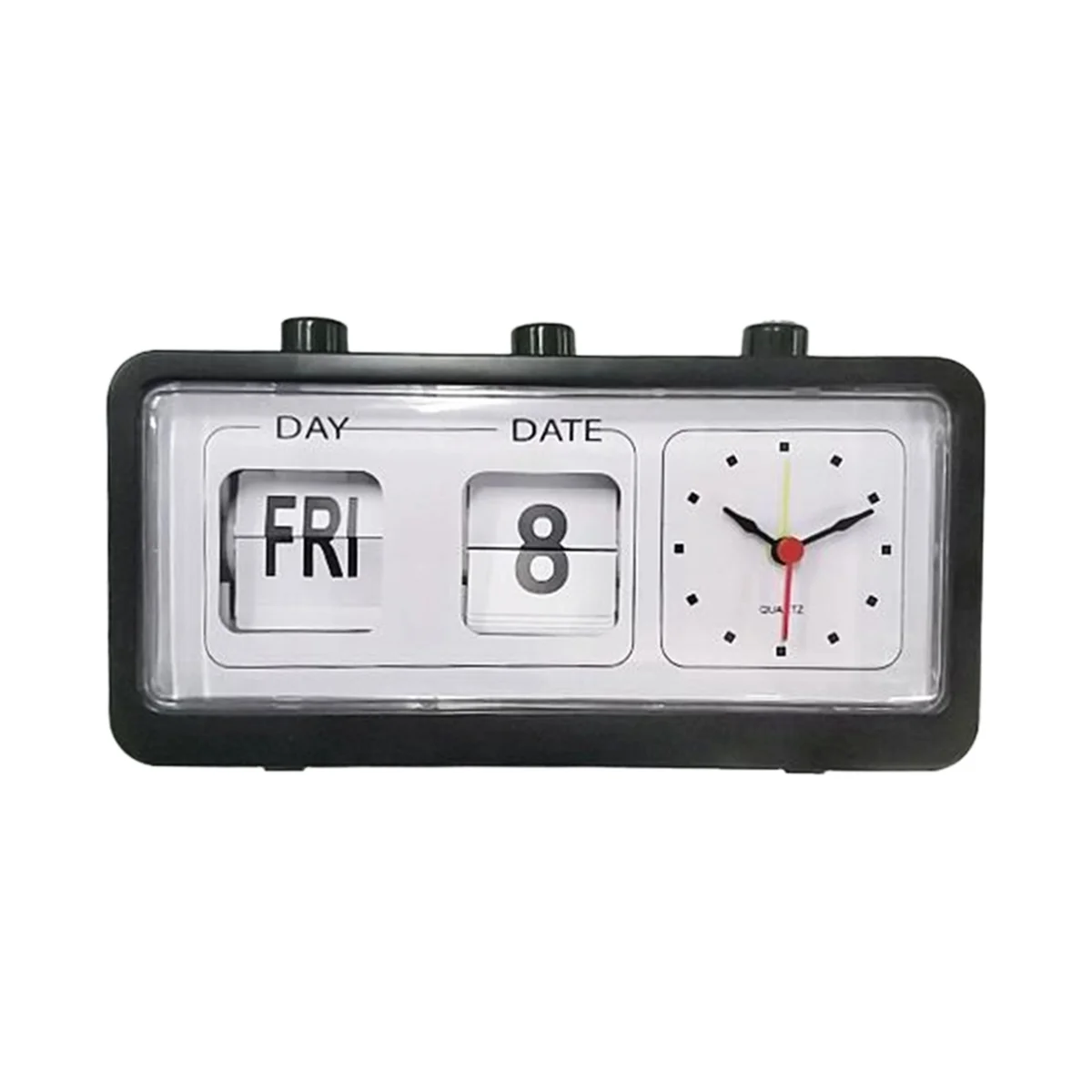 Novelty Flip Clock Desktop Digital Clock With Calendar Clock Home Decor Retro Decor,black