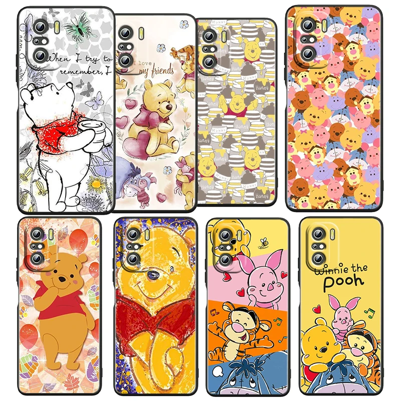 

Winnie the Pooh Cute Case For Xiaomi Redmi K50 K40 Gaming K30 K20 Pro 5G 10X 9T 9A 9C TPU Soft Black Phone Cover Coque Capa