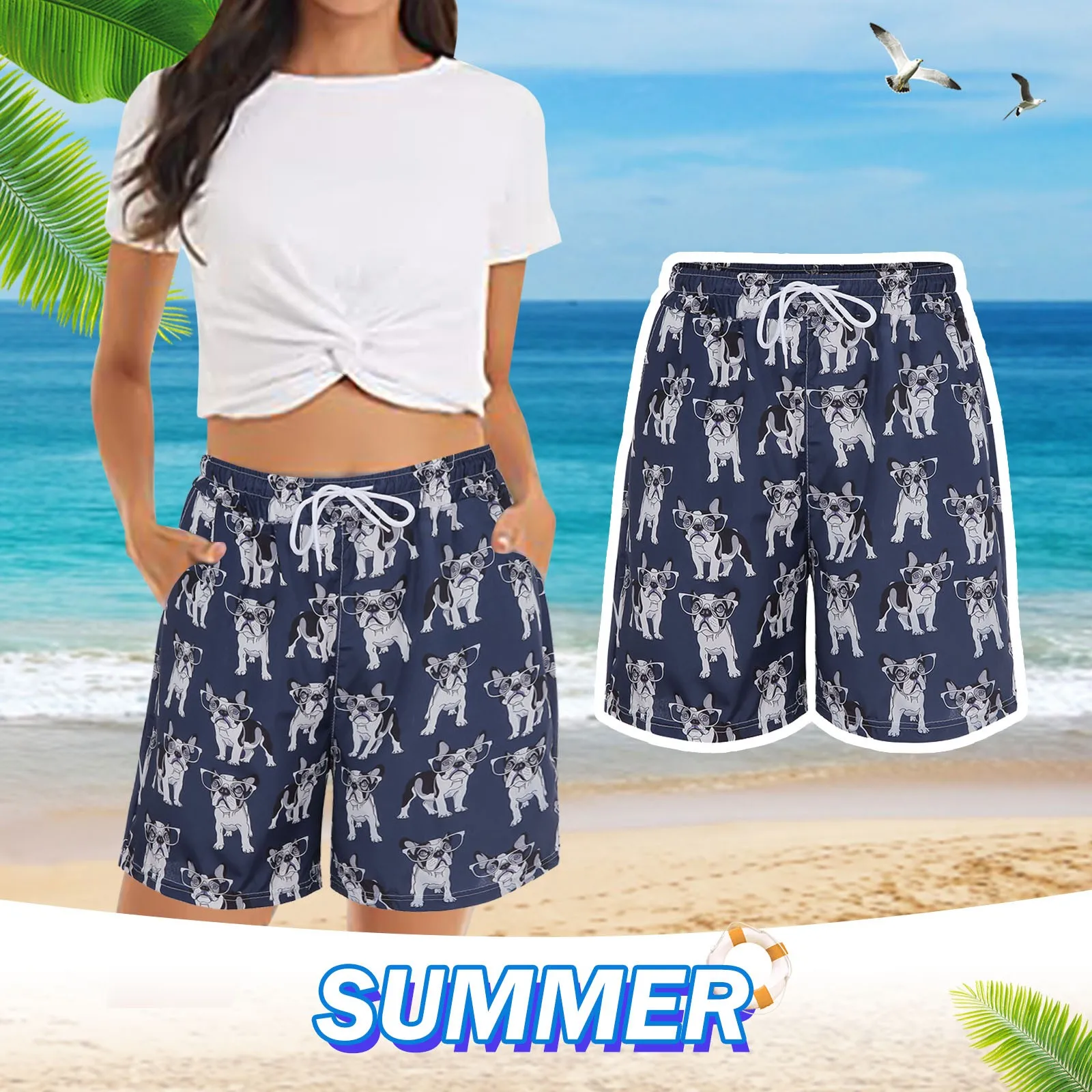 

Women Shorts Athletic Long Women's Casual Shorts Summer Comfy Beach Shorts Elastic Waist Floral Print Women Pajamas Shorts Pack