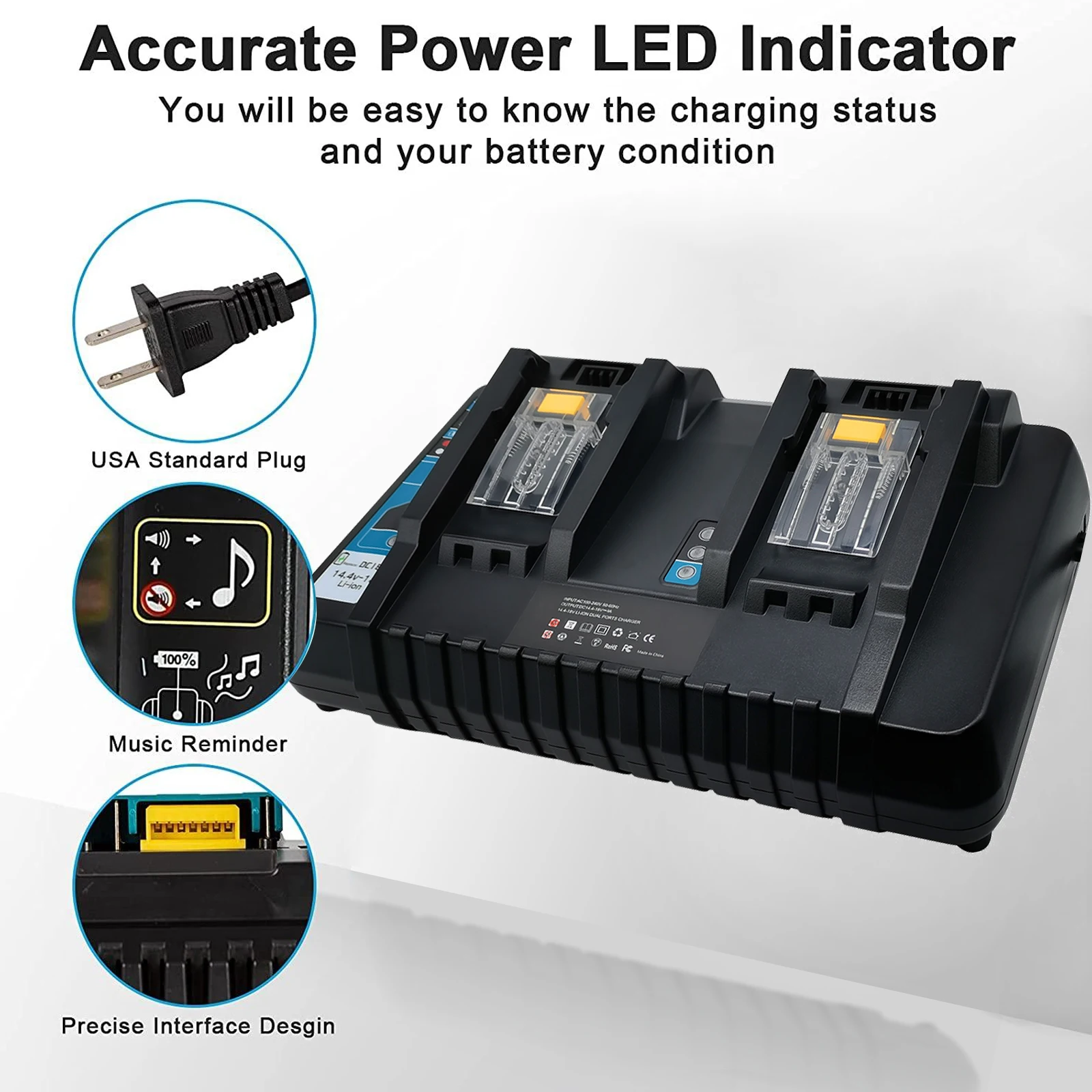 For Makita 14.4V 18V Battery Charger BL1830 BL1430 DC18RC DC18RA DC18RD 3A charger LXT 400 BL1815 BL1860 BL1430 BL1450