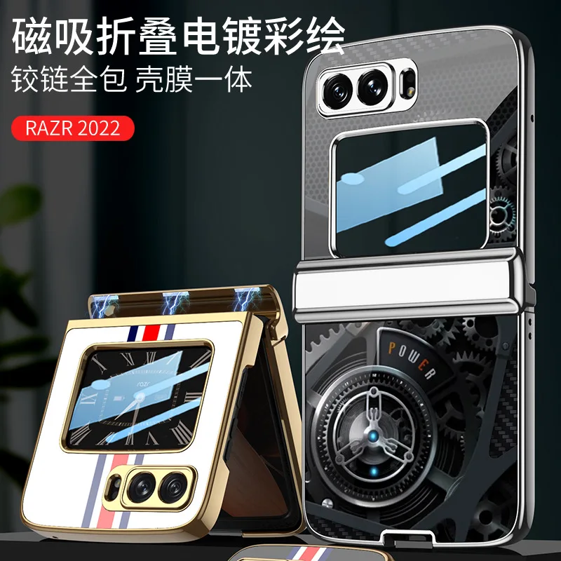 

Plating Tempered Glass Case For Motorola Razr 2022 5G Case