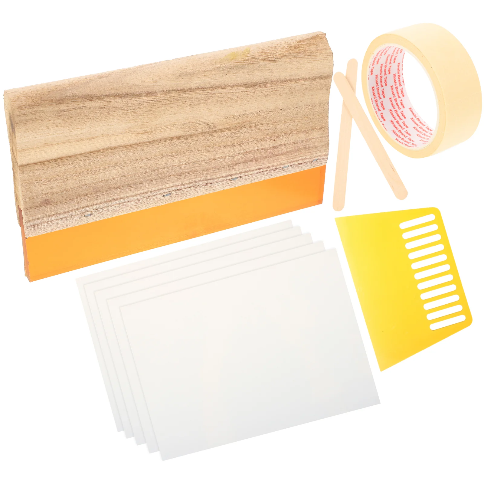 

Screen Printing Ink Scraper Squeegee Wood Wooden Board Silk Films A4 Tapescratch Tool Diy Fabric Frame Water Hand Flat