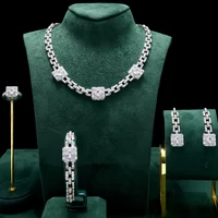 TIRIM Luxury Women Jewelry Sets Cuban Link Chain Bridal Necklaces Set  Full Cubic Zirconia Hip Hop Cocktail Party Accessories