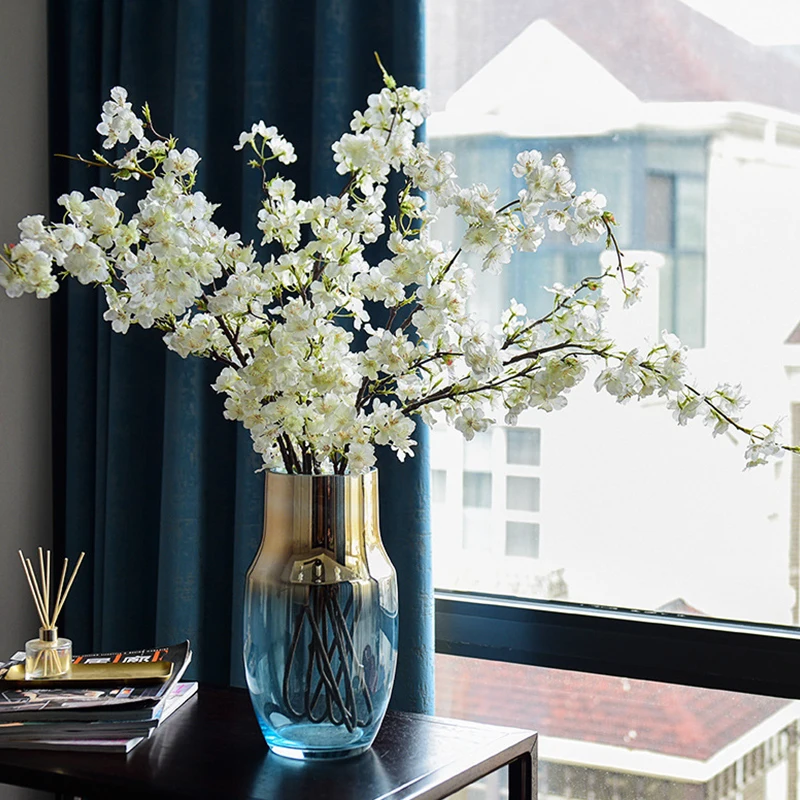 4 вилки длинная ветка вишни шелковые искусственные цветы декор для спальни Flores