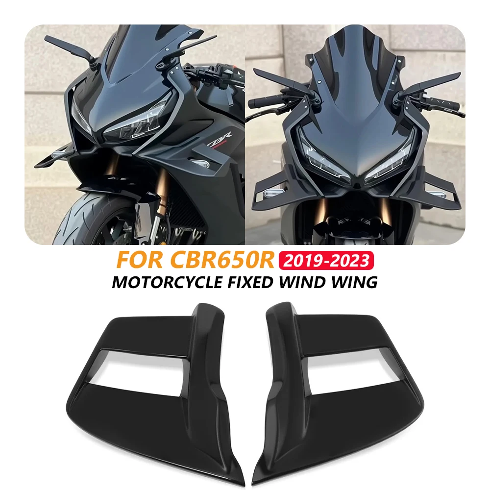 Фото Передний фиксированный спойлер (винглет) для Honda CBR 650R 2019-2023, боковые дефлекторы (винглеты) для мотоцикла CBR650R CBR 650 R 2022 2021 №1